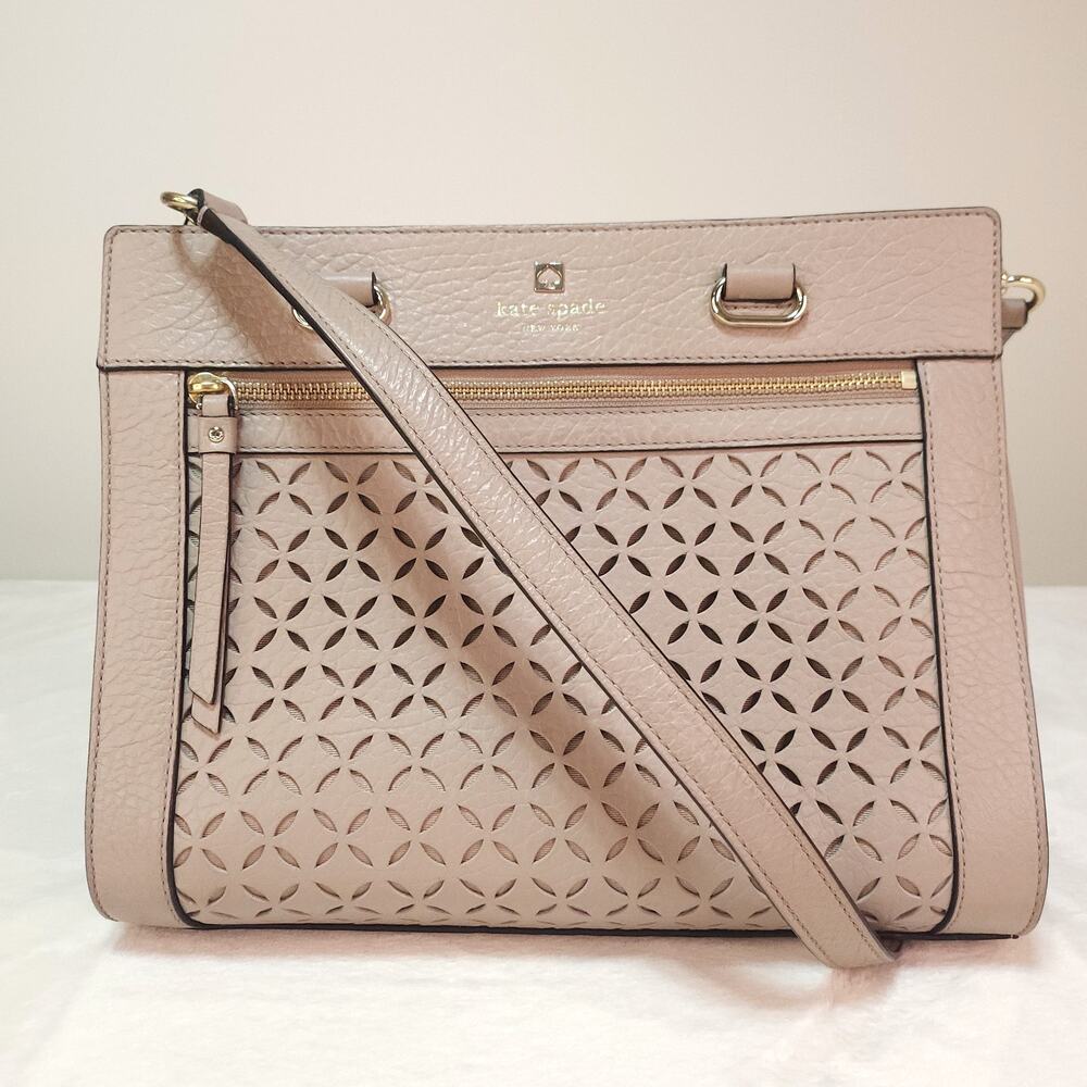 Kate Spade Crossbody Purse Perri Lane Romy Satchel Taupe Warm Putty Minimalist